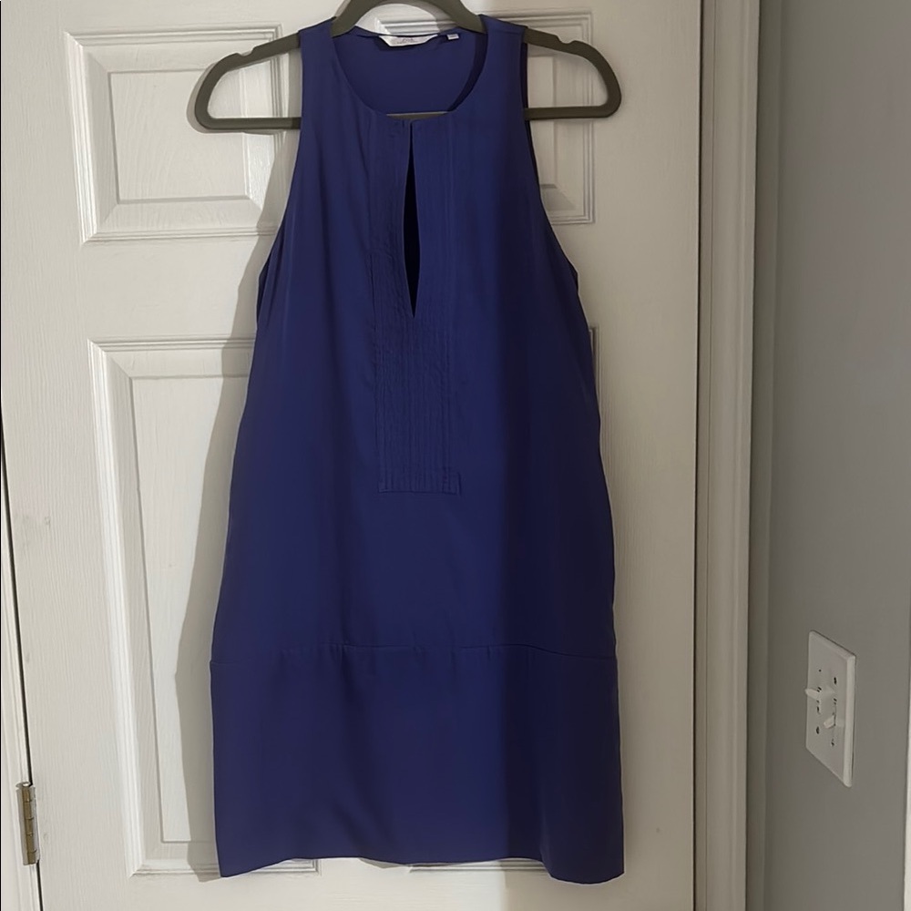 Royal Blue Sleeveless Halter Mini Dress